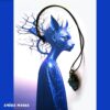 Witch Familiar, Blue Cat Ancient Spirit Companion, Uncut Gemstone Pendant Witchcraft Raw Stone Amulet