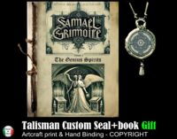 Angel of Death, Occult God Samael Grimoire, Antique Book Occultism Esotericism, Magic Ritual Magick Spell Divination V-3