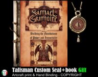 Angel of Death, Occult God Samael Grimoire, Antique Book Occultism Esotericism, Magic Ritual Magick Spell Divination V-2