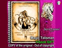 Antique Book, Magic Square Kabbalah Occult Numerology, Astrology Symbol Zodiac Horoscope, Virgo Sign Forbidden Knowledge