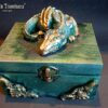 wooden box mirror magic witchcraft organizer home decor starter kit beginners witch wizard wiccan pagan altar item ritual green dragon