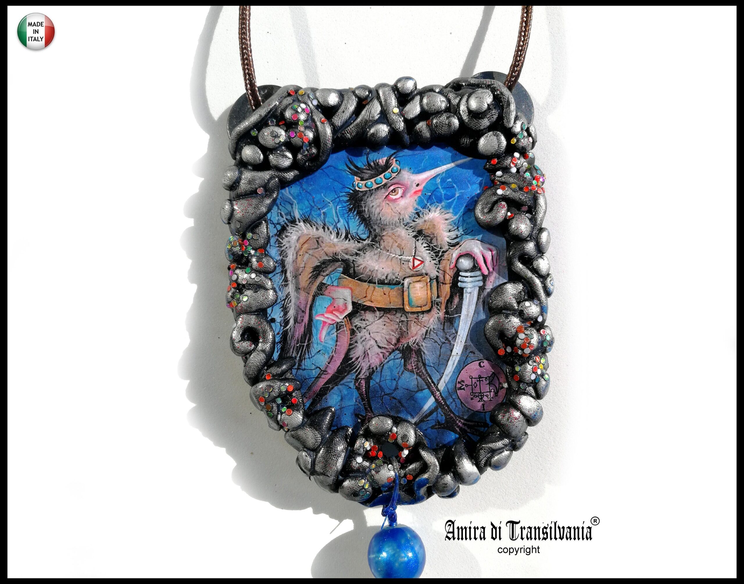 Caim Demon, Protective Talisman Amulet Evil Eye, Gothic Occult Jewelry, Witchcraft Lemegeton Ars Goetia