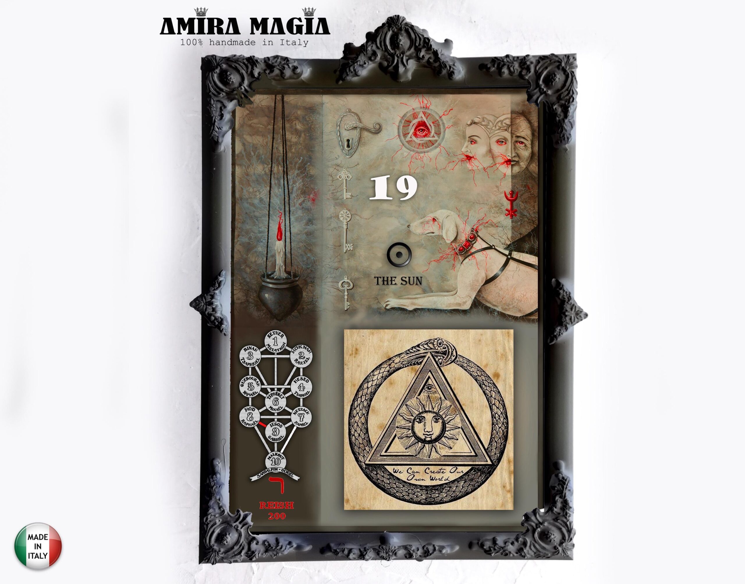 Dark Academia, Gothic Aesthetics Decorative Wall Frames, Art Decoration Witchcraft Symbol, Framed Painting Print