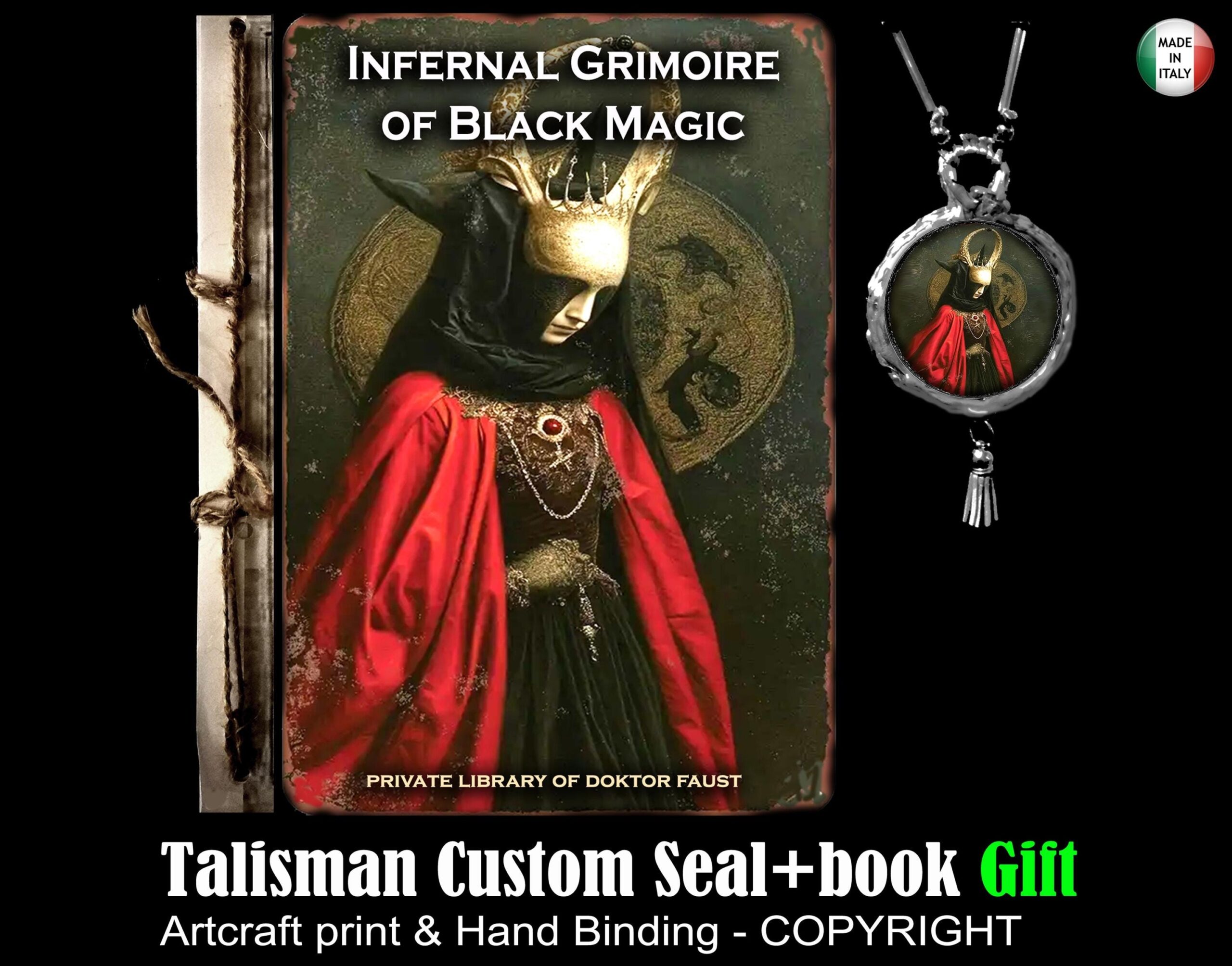 Infernal Grimoire of Black Magick, Luciferian Ritual Instruction, Antique Book Forbidden Knowledge, Occult Magic Occultism