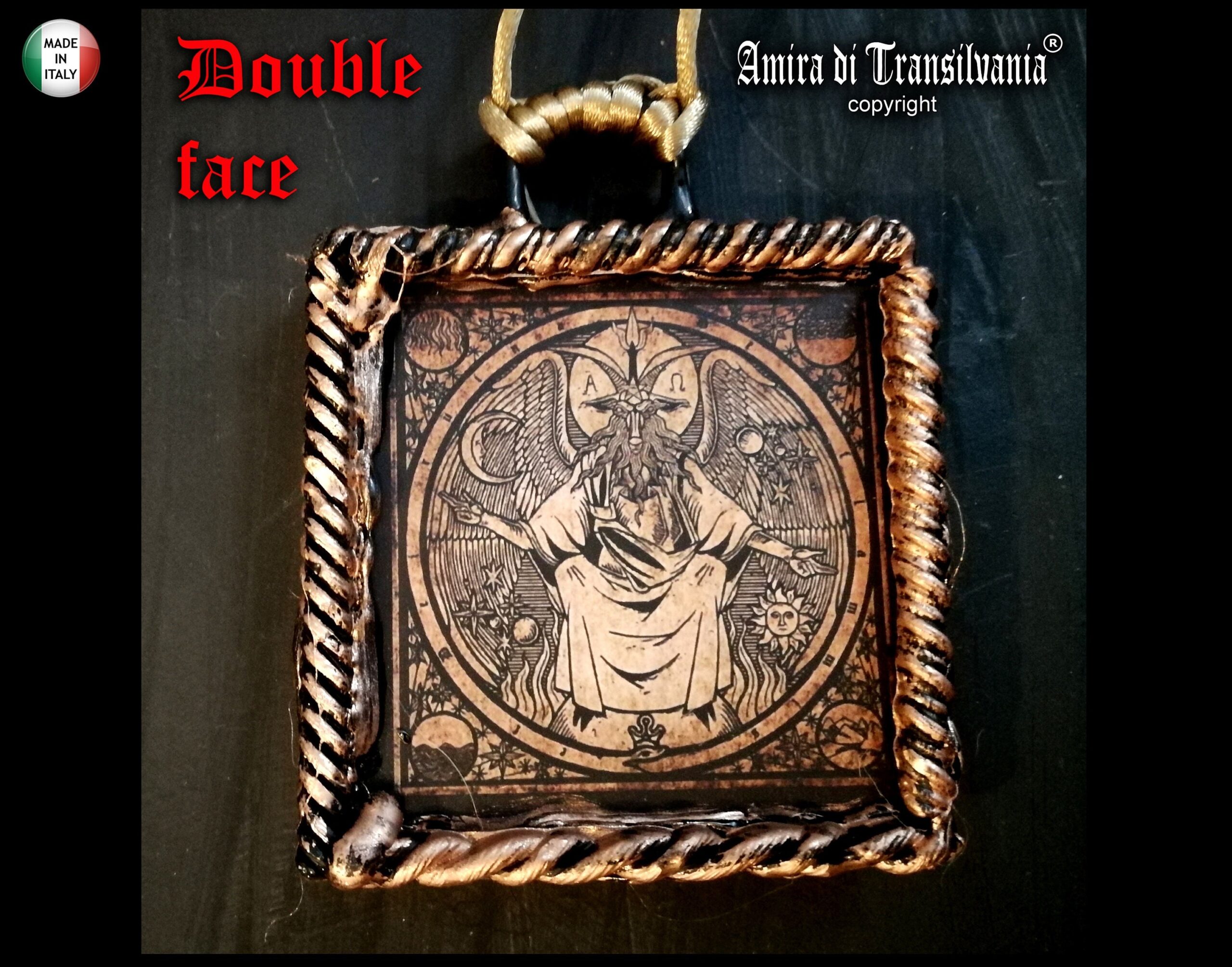Satanic Symbol, Baphomet Talisman Satan Devil Pendant, Magic Satanist Ritual Amulet, Black Goat Occult Magick