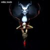 Inverted Pentagram Star, Lord Lucifer Satanic Sigil Talisman, Satan Symbol Devil Horn Pendant, Necklace Magic Amulet Bib