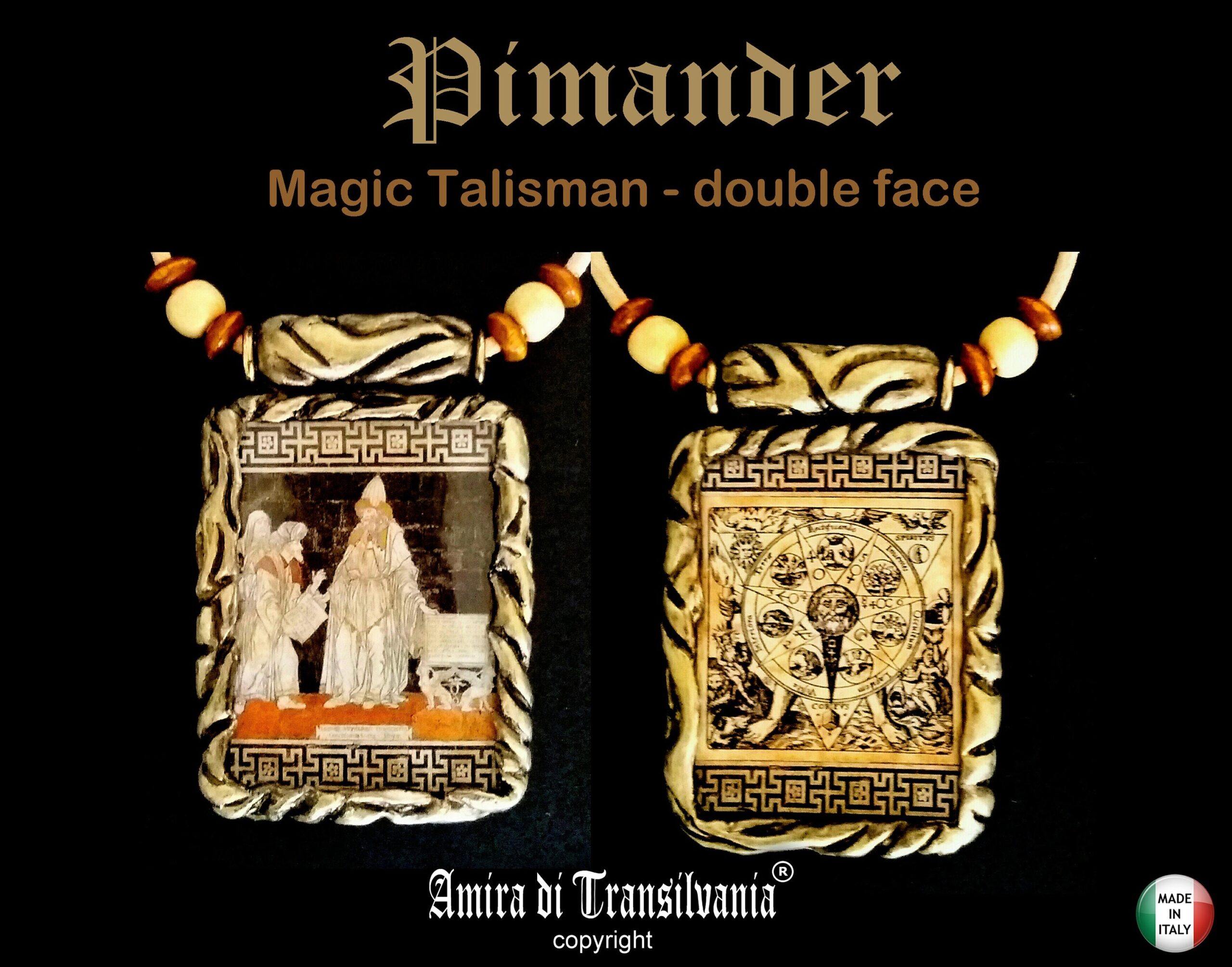 Hermes Trismegistus Pymander, Kybalion Alchemy Symbol Jewelry, Vitriol Magic Talisman, Hermes Alchemist Amulet Pendant