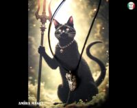 Witch Familiar, Cat Ancient Spirit Companion, Uncut Gemstone Pendant Witchcraft, Magical Powers Raw Stone Amulet