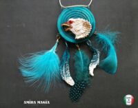 Shaman Drums, Evil Eye Dream Catcher Necklace Symbol Talisman, Pendant Protection Amulet Spirit Guide Native American