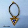 Water Sign Elemental Necklace Protective Talisman, Sea Witch Amulet Charm with Blue Stone Pendant Illuminati Triangle