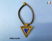 Water Sign Elemental Necklace Protective Talisman, Sea Witch Amulet Charm with Blue Stone Pendant Illuminati Triangle