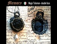 In Loving Memory, Life Forever Immortality Talisman, Dark Gothic Skull Amulet Evil Eye Pendant