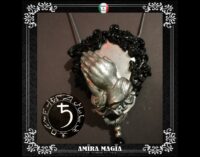 Pay a Witch, Prayer Hand Amulet, Planet Saturn Pendant Witchcraft Symbol, Magic Talisman Occult Jewelry