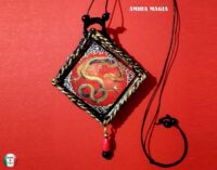 Magick Pendant of the Silent Lotus Spirit of the Golden Watcher Protection Manifestation Dragon Amulet