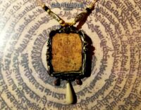 Taoist Art Necklace Talisman Beaded Pendant, Tao Symbol Prayer Amulet, Asian Magic Taos Yoga