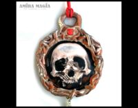 Celebration of Life Forever Talisman, Magic Power Pendant, Eternal Love Gothic Amulet Skull Kiss