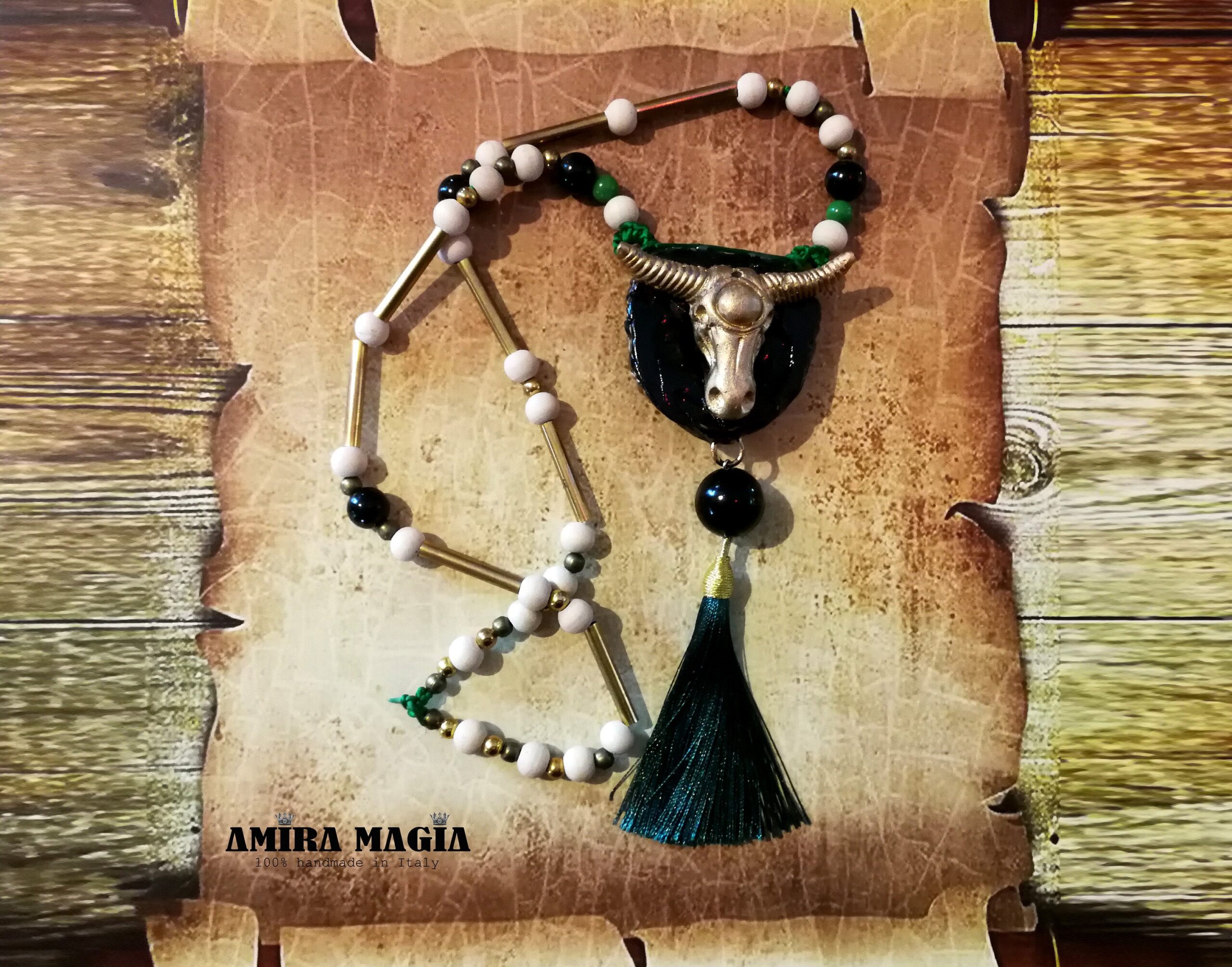 Sign of Taurus Constellation, Horseshoe Lucky Horoscope Talisman Necklace, Zodiac Amulet Pendant Earth Sign