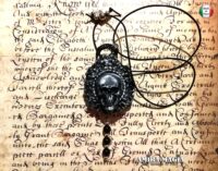 Skull Pendant, Life Forever Talisman Immortality, Evil Eye Protection, Inverted Pentagram Gothic Amulet Pentacle