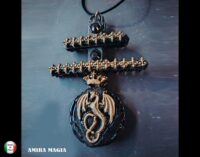 Dracula Talisman Bat Vampire, Gothic Cross Transylvania Necklace, Dragon Crown Pendant Bib, Count Vlad Tepes