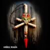 Satanic Necklace, Dragon Eye Five Fingers Antichrist Inverted Cross, Baphomet Upside Down Cross, Sigil of Lucifer Satan