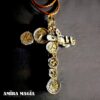 Saturn Cross Gothic Pendant, Clock Time Kronos Sacred Amulet, Metaphysical Spiritual Symbol Occult Jewelry