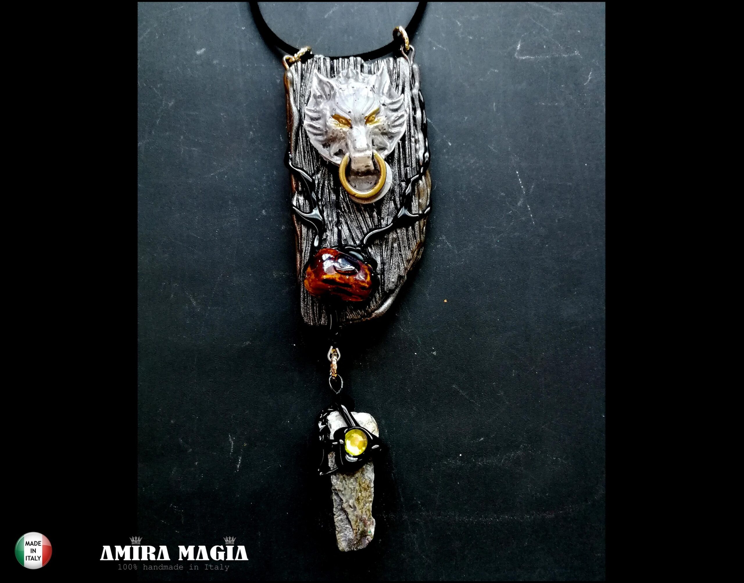 Silver Wolf Necklace Pendant, Wild Animals Charm, Forest Wildlife Magic Power Talisman, Spirit Guide Protection Jewelry