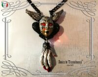 Black Angel, Satanic Talisman Satan Symbol, Demon Devil Pendant, Baphomet Necklace Archon, Magic Ritual Amulet