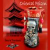 Oriental Poison, Magic Potion Apothecary Bottle, Vintage Mason Jar Witchcraft, Skull and Crossbones Spooky Death Poison