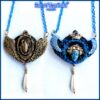 Gold Scarab Beetle, Blue Angel Egyptian Goddess Pendant, Pharaon Amulet Jewelry, Egyptian Royal Crown