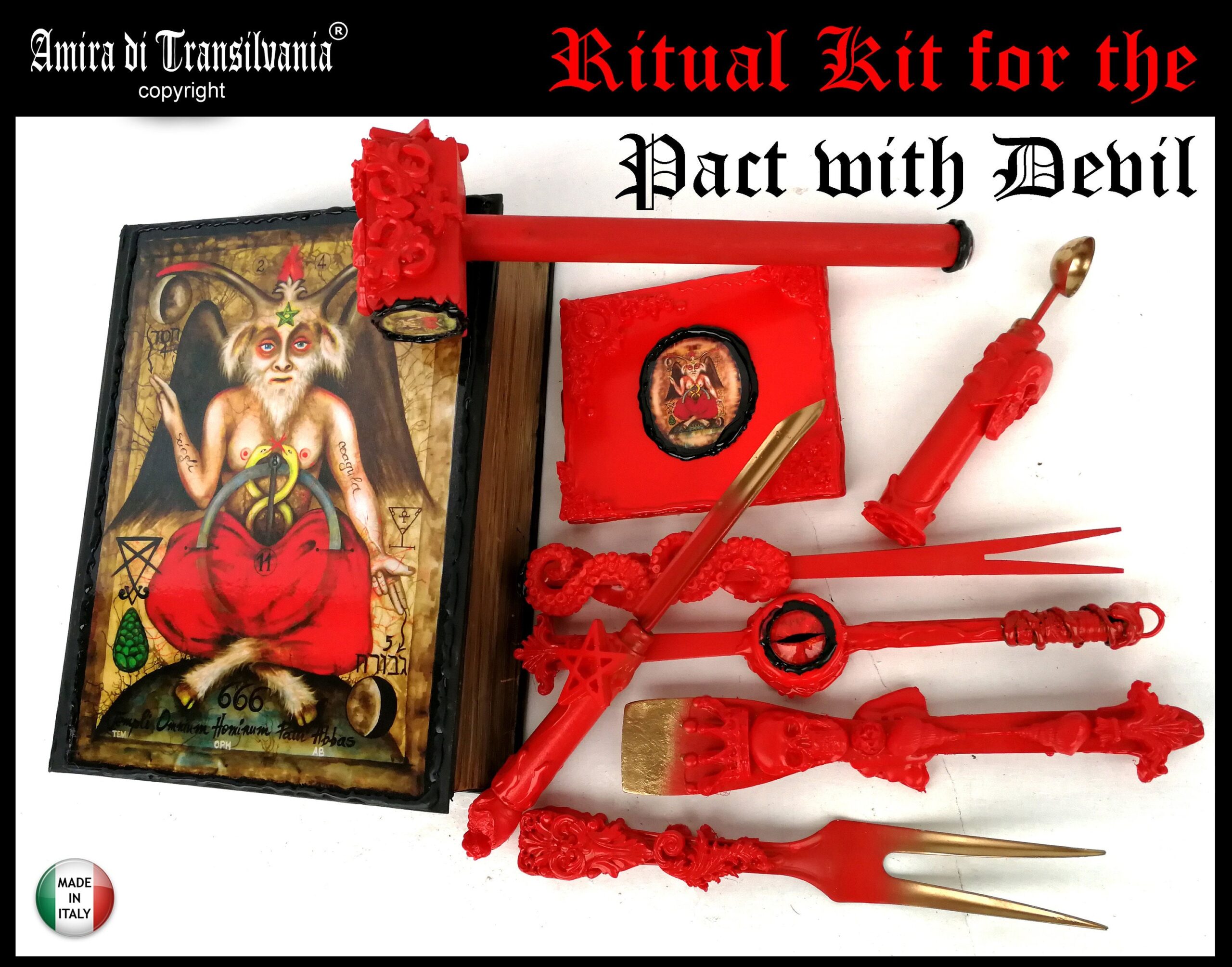 Witchcraft Set, Starter Kit Satanic Lucifer Altar Magic Pact Baphomet Box Beginners Ritual Practice