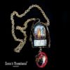 Santissima Muerte, Macabre Dance Voodoo Talisman Necklace, Spooky Witch Skull, Gothic Amulet Angel of Dead