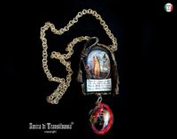 Santissima Muerte, Macabre Dance Voodoo Talisman Necklace, Spooky Witch Skull, Gothic Amulet Angel of Dead