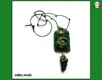 Emerald Tablet of Toth, Egyptian Goddess Ancien Egypt, Pharaon Talisman Hieroglyphics Amulet Pendant Papyrus