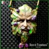 Green Man, Wizard Magic Talisman Witchcraft Pagan Pendant, Forest Little People Amulet King of Pentacle
