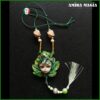 Green Witch Witchcraft Pendant, Magic Talisman Little People, Druid Forest Spirit Amulet Ace of Pentacle