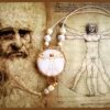 Vitruvian Man, Leonardo da Vinci, Magic Talisman Symbology, Magical Power Universe Pendant Jewelry, Celestial Amulet Bib