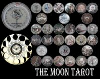 Moon Tarot, Round Card Deck, Magic Oracle, Tarot Cards Deck, Book Guide, Reading Psychic, Limited Edition, Cartomancy