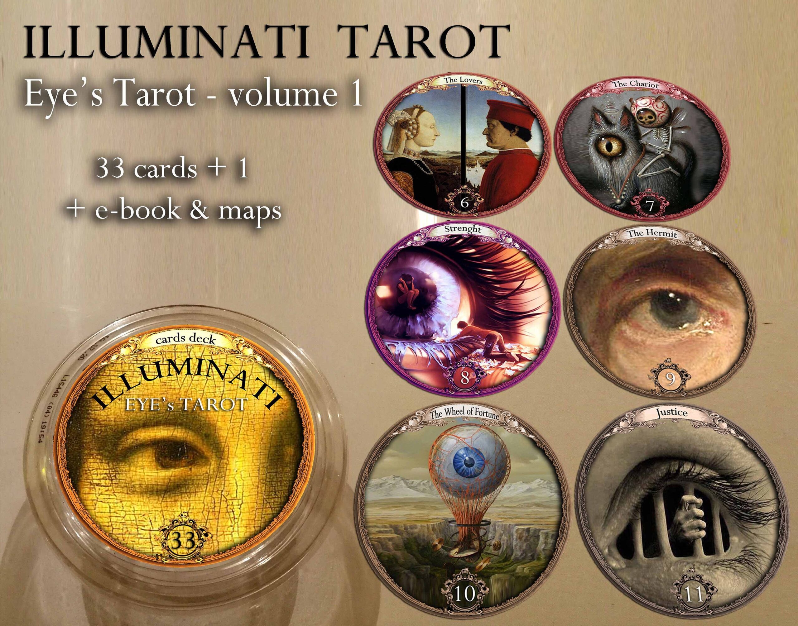 New World Order, Illuminati Tarot Cards, Limited Edition, Secret Societies, All Seeing Eye, Oracle Card Divination