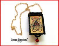 Snake Necklace, Occult Protective Talisman, Alchemy Protection Symbol Amulet, Triangle Pendant Scorpio Fly