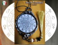 astrology necklace, astrologic talisman zodiac amulet horoscope sign symbol medallion charm woman jewelry antique vintage style accessories
