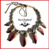 Horn Necklace, Shamanic Jewelry Pendant Magic Powers, Good Luck Healing Choker, Ethnic African Safari Trophy Fangs Tusks