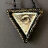 Dollar Eye Necklace Charm, Protective Talisman Pendant, Abundance & Money Attraction Amulet, Triangle Good Luck