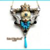 Guardian Angel, Cherubim Pendant Royal Crown Angel Wings, Jewel Magic Talisman Archangel Charm, Seraphim Cherub Amulet