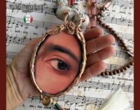 Evil Eye Necklace, Magic Talisman Amulet Pendant, Wicked Witch Cameo Beaded, Gothic Punk Victorian Jewel, Starry Night