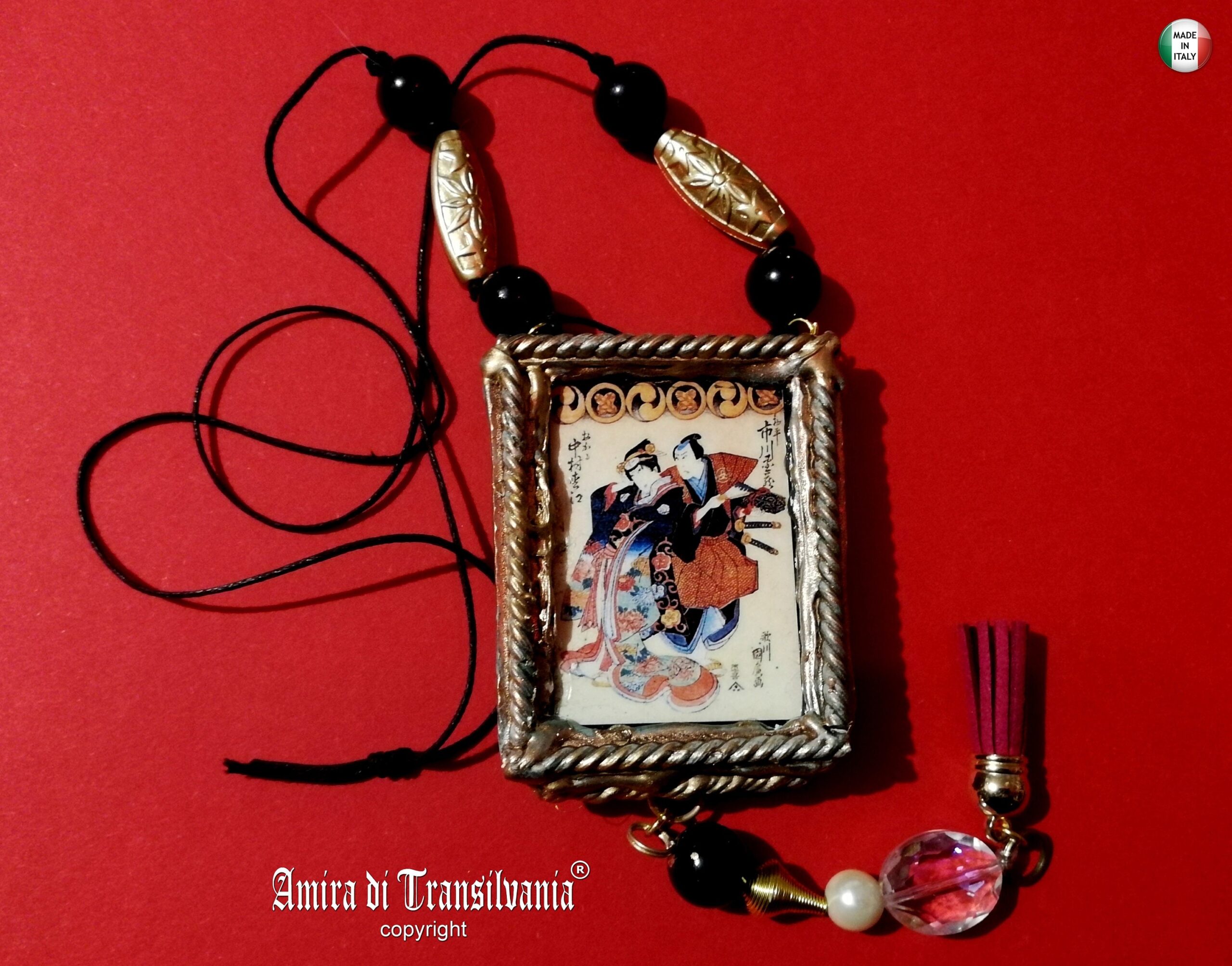 Japanese Talisman, Omamori Lovers Magic Amulet, Talisman Law of Attraction Eternity Love Samurai Jewelry