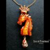 Dragon Head, Evil Eye Protection Amulet, Royal Crown Protective Talisman Pendant, Occult Jewelry Viking