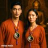 Yin & Yang Buddhist Tibetan Protective Magic Talisman, Ethnic Jewelry Prayer Amulet, Buddha Yoga Symbol
