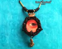 Magical Power, Evil Eye Necklace Charm, Protective Talisman Pendant, Protection Amulet Crown, Witch Jewelry