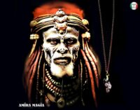 Shaman Drums Amulet, Uncut Gemstone Pendant Enchanted Necklace, Magic Portal Raw Stone Occult Jewelry