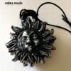 Golden Sun Sunrise Celestial Necklace, Goth Jewel Amulet Good Luck, Magical Power Pendant Bib